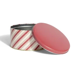 Conservation Alimentaire<Gifi Boîte ronde en métal Ø16,7cm motif rayures beige et rouge