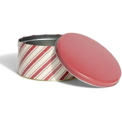 Conservation Alimentaire<Gifi Boîte ronde en métal Ø16,7cm motif rayures beige et rouge