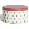 Conservation Alimentaire<Gifi Boîte ronde en métal Ø13,5cm motif sapin vert et rouge