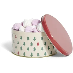 Conservation Alimentaire<Gifi Boîte ronde en métal Ø13,5cm motif sapin vert et rouge