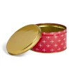 Conservation Alimentaire<Gifi Boîte ronde en métal rouge irisé et doré Ø13,5xH7cm