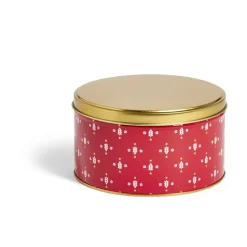 Conservation Alimentaire<Gifi Boîte ronde en métal rouge irisé et doré Ø13,5xH7cm