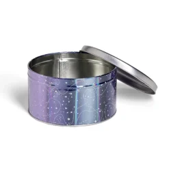 Conservation Alimentaire<Gifi Boîte ronde en métal violet irisé et gris argenté Ø13,5xH7cm