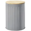 Conservation Alimentaire<Gifi Boîte ronde métal embossée avec couvercle bambou Ø10xH13,5cm