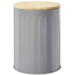 Conservation Alimentaire<Gifi Boîte ronde métal embossée avec couvercle bambou Ø10xH13,5cm