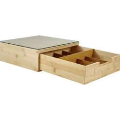 Rangement De Cuisine<Gifi Boîte tiroir à dosettes en bambou et verre
