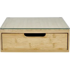 Rangement De Cuisine<Gifi Boîte tiroir à dosettes en bambou et verre
