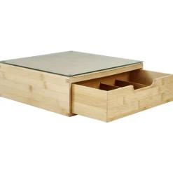Rangement De Cuisine<Gifi Boîte tiroir à dosettes en bambou et verre