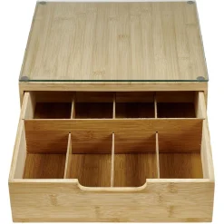 Rangement De Cuisine<Gifi Boîte tiroir à dosettes en bambou et verre