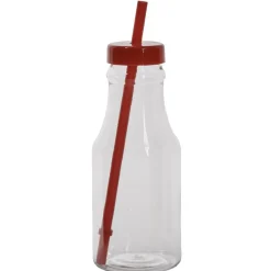 Gifi Bouteille en plastique avec paille colorée x10| Vaisselle Et Accessoires De Table