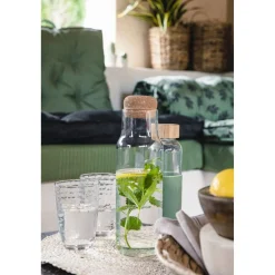 Gifi Bouteille en verre avec bouchon liège 1L| Vaisselle Et Accessoires De Table