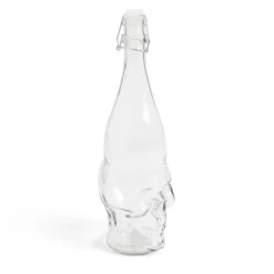 Gifi Bouteille Halloween 1L en verre forme tête de mort noire| Vaisselle Et Accessoires De Table