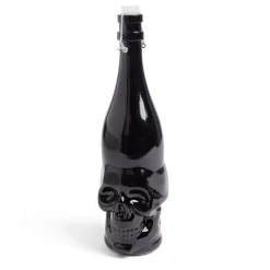 Gifi Bouteille Halloween 1L en verre forme tête de mort noire| Vaisselle Et Accessoires De Table