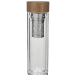Conservation Alimentaire<Gifi Bouteille infuseur double paroi en verre avec bouchon en bambou