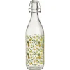 Gifi Bouteille verre motif fruit exotique jaune bouchon mécanique 1L H30cm| Vaisselle Et Accessoires De Table