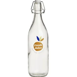 Gifi Bouteille verre transparent Fresh Juice bouchon mécanique 1L H30cm| Vaisselle Et Accessoires De Table