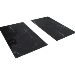 Cuisson<Gifi Cache plaque de cuisson en verre noir effet marbre 52x30cm