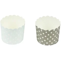 Cuisson<Gifi Caissette à muffin motif pois gris bleu x25