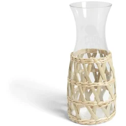 Vaisselle Et Accessoires De Table<Gifi Carafe en verre transparent et raphia Ø11,2xH24,7cm