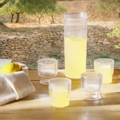 Vaisselle Et Accessoires De Table<Gifi Carafe 1,1L + 4 verres 300mL polystyrène et silicone transparent