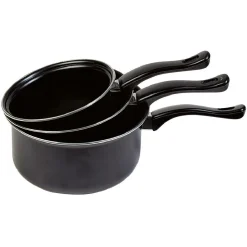 Cuisson<Gifi Casserole acier noir - Lot de 3 - Tous feux sauf induction