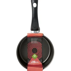 Cuisson<Gifi Casserole aluminium antiadhésive noir et rouge Ø 16 cm
