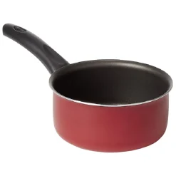 Cuisson<Gifi Casserole aluminium antiadhésive noir et rouge Ø16xH7,5cm