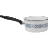 Cuisson<Gifi Casserole anti-adhésive acier émaillé blanc crème et bleu