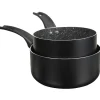 Cuisson<Gifi Casserole noire à induction effet pierre x2