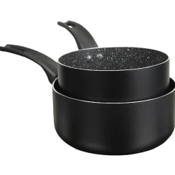 Cuisson<Gifi Casserole noire à induction effet pierre x2