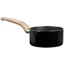 Cuisson<Gifi Casserole noire manche effet bois Ø 14