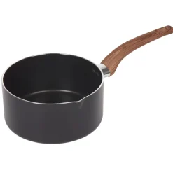 Cuisson<Gifi Casserole noire manche effet bois Ø 18