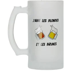 Gifi Chope en verre imprimé bière humour| Vaisselle Et Accessoires De Table