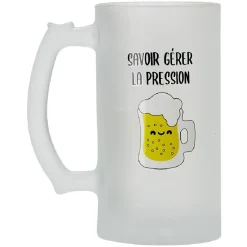 Gifi Chope en verre imprimé bière humour| Vaisselle Et Accessoires De Table