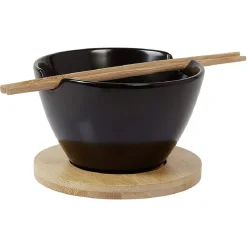 Gifi Coffret bol à Ramen avec support et baguettes| Vaisselle Et Accessoires De Table