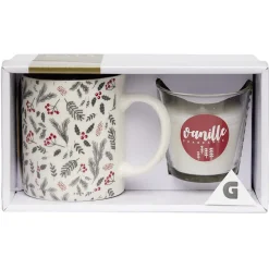 Gifi Coffret bougie avec mug porcelaine| Vaisselle Et Accessoires De Table