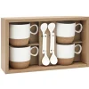 Vaisselle Et Accessoires De Table<Gifi Coffret de 4 tasses expresso blanc et naturel
