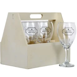 Vaisselle Et Accessoires De Table<Gifi Coffret en bois avec 6 verres à vin "cuvée spéciale"