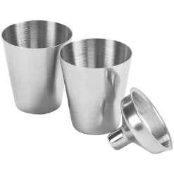 Gifi Coffret flasque whisky argentée shooters et entonnoir 20 cl| Vaisselle Et Accessoires De Table