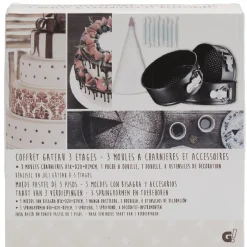 Cuisson<Gifi Coffret gâteau 3 étages avec moules à charnières