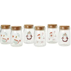 Conservation Alimentaire<Gifi Coffret mini bocal en verre motif Noël couvercle liège x6