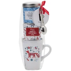 Gifi Coffret mug 400 ml avec boisson et biscuits Noël scandinave| Vaisselle Et Accessoires De Table
