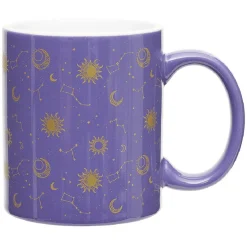 Gifi Coffret mug 330ml et tote bag signe du zodiaque blanc et violet| Vaisselle Et Accessoires De Table