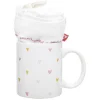Gifi Coffret mug 330ml et tote bag coeur blanc et rose| Vaisselle Et Accessoires De Table