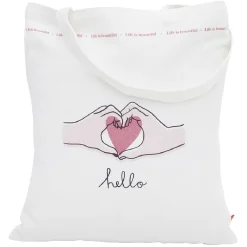 Gifi Coffret mug 330ml et tote bag coeur blanc et rose| Vaisselle Et Accessoires De Table