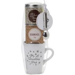 Gifi Coffret mug XXL avec boisson et biscuits Noël doré| Vaisselle Et Accessoires De Table