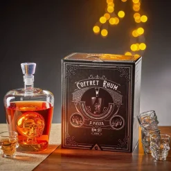 Gifi Coffret rhum carafe et verre x4 design tête de mort| Vaisselle Et Accessoires De Table