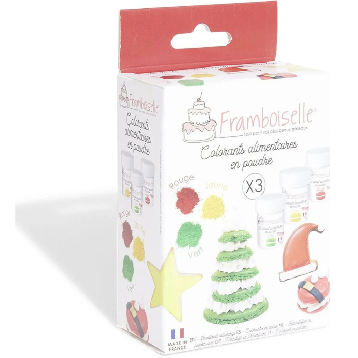 Préparation Culinaire<Gifi Colorant alimentaire en poudre Framboiselle rouge jaune vert x3