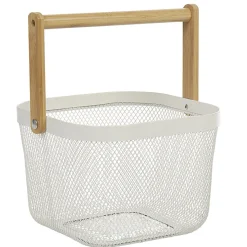 Rangement De Cuisine<Gifi Corbeille à fruits avec anse métal blanc naturel
