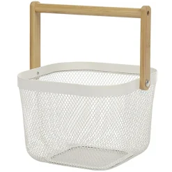Rangement De Cuisine<Gifi Corbeille à fruits maille métal blanc avec anse naturel